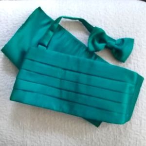 jade satin cummerbund set